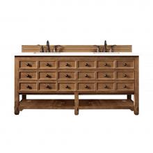 James Martin Vanities 500-V72-HON-3WZ - Malibu 72'' Double Vanity, Honey Alder w/ 3 CM White Zeus Quartz Top