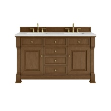 James Martin Vanities 547-V60D-HNO-3LDL - Brookfield 60'' Double Vanity, Honey Oak w/ 3 CM Lime Delight Silestone® Top