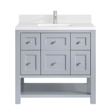 James Martin Vanities 330-V36-SRB-1WZ - Breckenridge 36'' Single Vanity, Serenity Blue, w/ Single Hole 3 CM White Zeus Quartz To