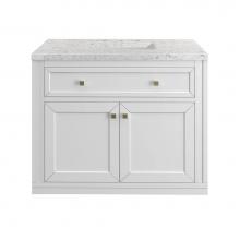 James Martin Vanities 503-V36-GW-3EJP - Chicago 36'' Single Vanity, Glossy White, w/ 3 CM Eternal Jasmine Pearl Silestone®