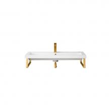 James Martin Vanities 055BK16RGD39.5WG2 - Two Boston 15 1/4'' Wall Brackets, Radiant Gold w/39.5'' White Glossy Composit