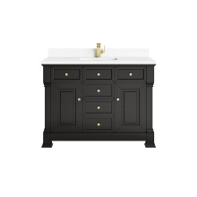 James Martin Vanities 547-V48-BKO-1WZ - Brookfield 48'' Single Vanity, Black Onyx w/ Single Hole 3 CM White Zeus Silestone®