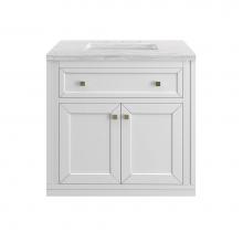 James Martin Vanities 503-V30-GW-3AF - Chicago 30'' Single Vanity, Glossy White, w/ 3 CM Arctic Fall Solid Surface Top