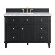 James Martin Vanities 424-V48-BKO-3CAR - Lorelai 48'' Single Vanity, Black Onyx w/ 3 CM Carrara White Marble Top