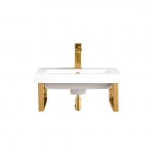 James Martin Vanities 055BK16RGD20WG2 - Two Boston 15 1/4'' Wall Brackets, Radiant Gold w/20'' White Glossy Composite