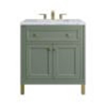 James Martin Vanities 503-V30-SC-3CAR - Chicago 30'' Single Vanity, Smokey Celadon, w/ 3 CM Carrara Marble Top