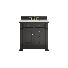 James Martin Vanities 547-V36-BKO-3LDL - Brookfield 36'' Single Vanity, Black Onyx w/ 3 CM Lime Delight Silestone® Top