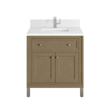 James Martin Vanities 503-V30-WLW-1WZ - Chicago 30'' Single Vanity, Walnut Whisper, w/ Single Hole 3CM White Zeus Silestone®