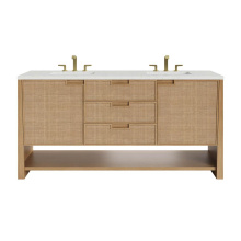 James Martin Vanities D225-V72-SSO-3LDL - Solene 72'' Double Vanity, Seaside Oak, w/ 3 CM Lime Delight Quartz Top