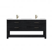 James Martin Vanities D704-V72-CBO-3WZ - Lucian 72'' Double Vanity, Carbon Oak w/ 3 CM White Zeus Quartz Top