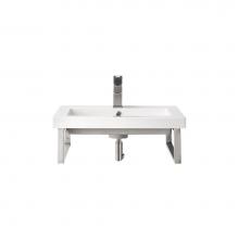 James Martin Vanities 055BK18BNK23.6WG2 - Two Boston 18'' Wall Brackets, Brushed Nickel w/23.6'' White Glossy Composite