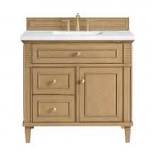 James Martin Vanities 424-V36-LNO-3WZ - Lorelai 36'' Single Vanity, Light Natural Oak w/ 3 CM White Zeus Quartz Top