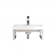 James Martin Vanities 055BK16BNK20WG2 - Two Boston 15 1/4'' Wall Brackets, Brushed Nickel w/20'' White Glossy Composit