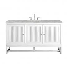 James Martin Vanities E645-V60S-GW-3VSL - Athens 60'' Single Vanity, Glossy White w/ 3 CM Victorian Silver Quartz Top