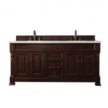 James Martin Vanities 147-114-5761-3LDL - Brookfield 72'' Double Vanity, Burnished Mahogany w/ 3 CM Lime Delight Quartz Top