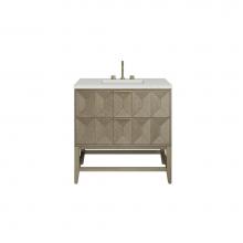 James Martin Vanities D100-V36-PBO-3LDL - Emmeline 36'' Single Vanity, Pebble Oak w/ 3 CM Lime Delight Top