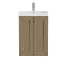 James Martin Vanities 533V20WLWLWG - Chianti 20'' Single Vanity, Walnut Whisper w/ White Glossy Composite Stone Top