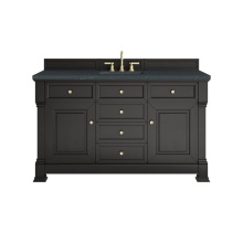 James Martin Vanities 547-V60S-BKO-3CSP - Brookfield 60'' Single Vanity, Black Onyx w/ 3 CM Charcoal Soapstone Silestone® Top
