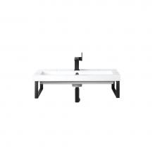 James Martin Vanities 055BK16MBK31.5WG2 - Two Boston 15 1/4'' Wall Brackets, Matte Black w/31.5'' White Glossy Composite