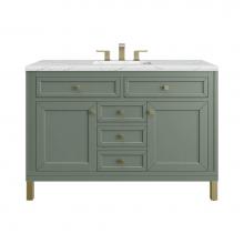 James Martin Vanities 503-V48-SC-3ENC - Chicago 48'' Single Vanity, Smokey Celadon, w/ 3 CM Ethereal Noctis Silestone® Top