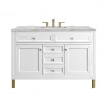 James Martin Vanities 503-V48-GW-3VSL - Chicago 48'' Single Vanity, Glossy White, w/ 3 CM Victorian Silver Silestone® Top