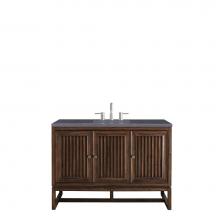 James Martin Vanities E645-V48-MCA-3CSP - Athens 48'' Single Vanity Cabinet, Mid Century Acacia, w/ 3 CM Charcoal Soapstone Quartz