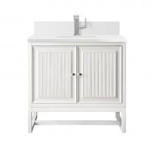 James Martin Vanities E645-V30-GW-1WZ - Athens 30'' Single Vanity, Glossy White w/ Single Hole 3 CM White Zeus Quartz Top &
