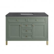 James Martin Vanities 503-V48-SC-3CSP - Chicago 48'' Single Vanity, Smokey Celadon, w/ 3 CM Charcoal Soapstone Silestone® T