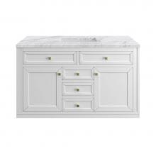 James Martin Vanities 503-V48-GW-3CAR - Chicago 48'' Single Vanity, Glossy White, w/ 3 CM Carrara Marble Top