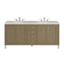 James Martin Vanities 503-V72-WLW-3LDL - Chicago 72'' Double Vanity, Walnut Whisper, w/ 3 CM Lime Delight Silestone® Top
