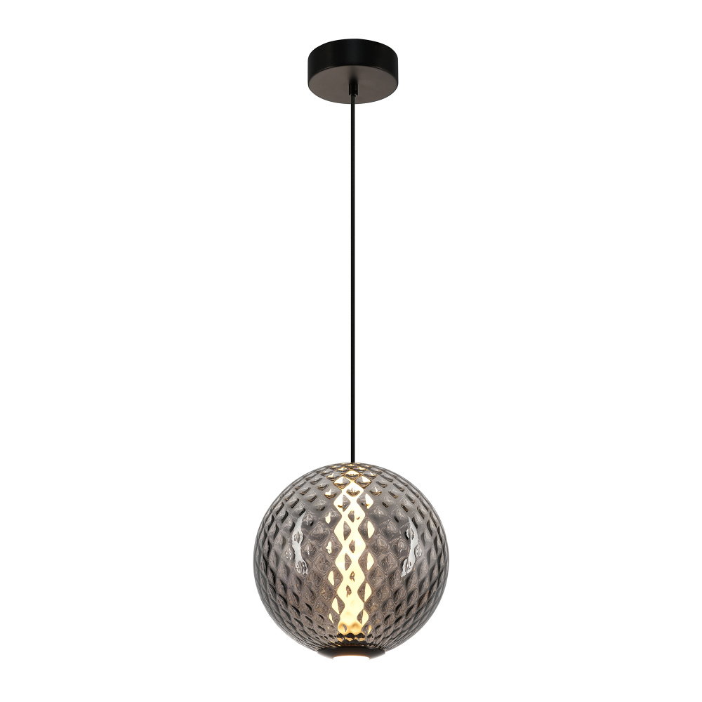 Celeste Integrated LED Pendant 12&#34;, Smoke with Diamond Glassware