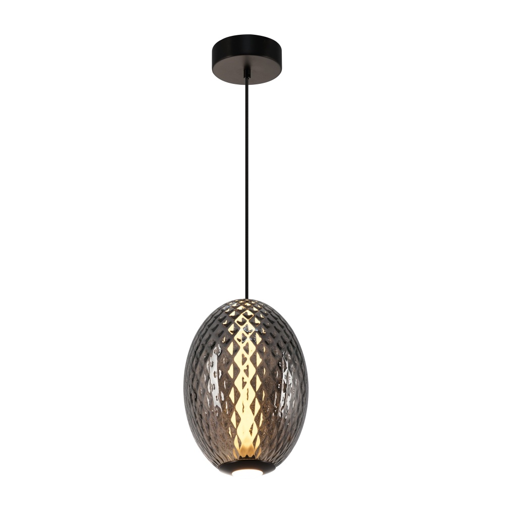 Celeste Integrated LED Pendant 10&#34;, Smoke with Diamond Glassware