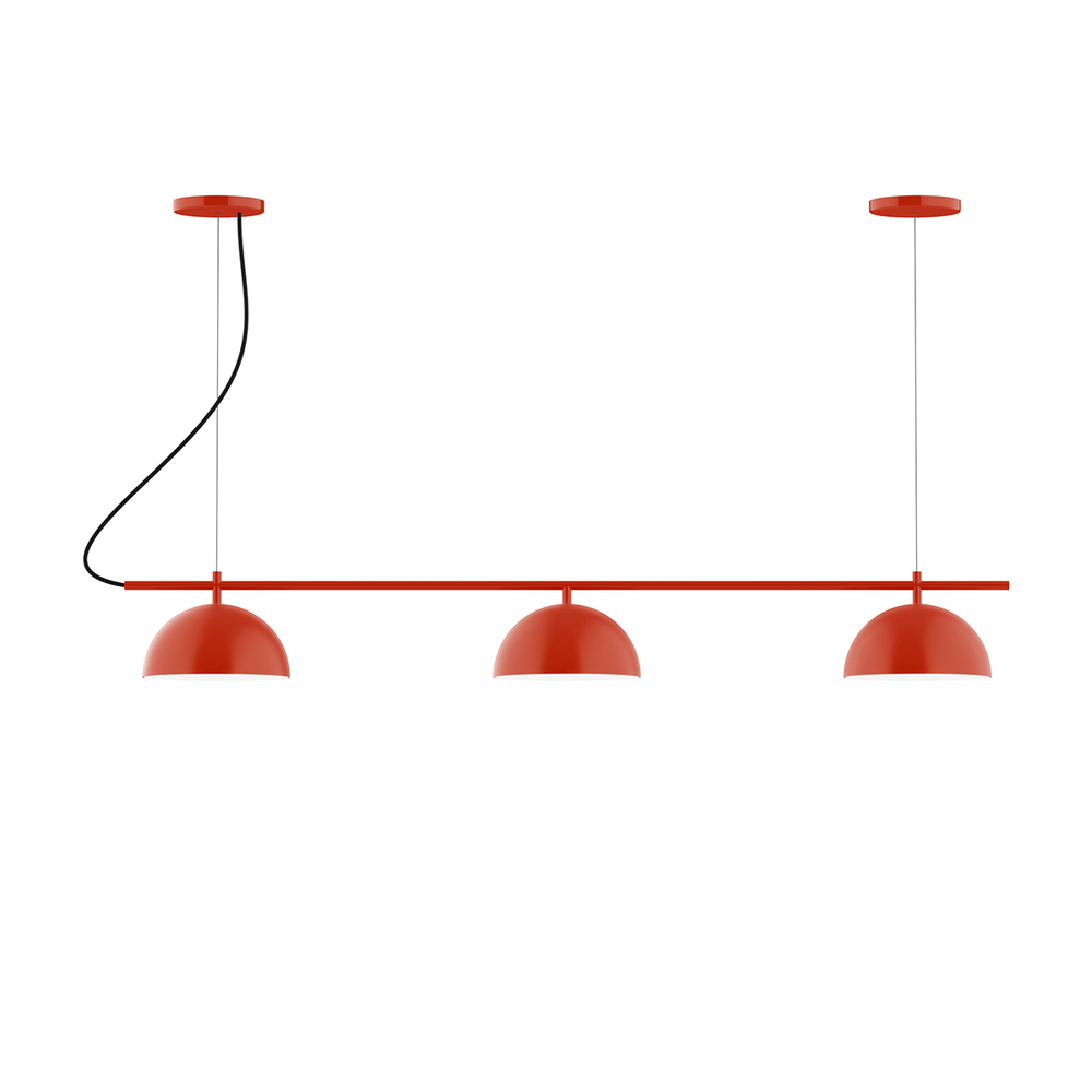 3-Light Linear Arcade LED Chandelier, Vermillion