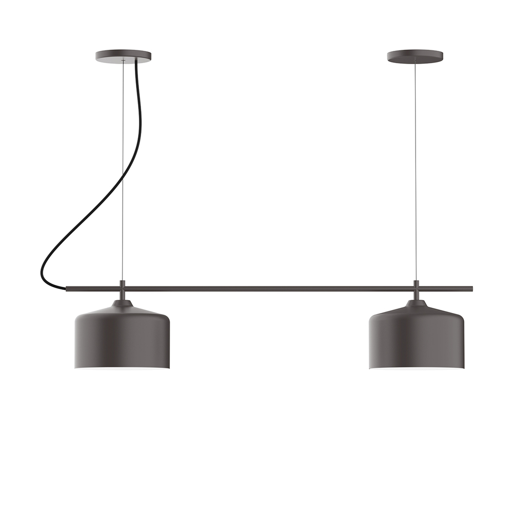 2-Light Linear Axis Chandelier with White SJT Cord, Bronze Matte