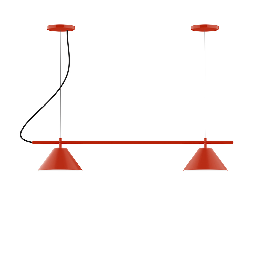 2-Light Linear Pinnacle LED Chandelier, Vermillion