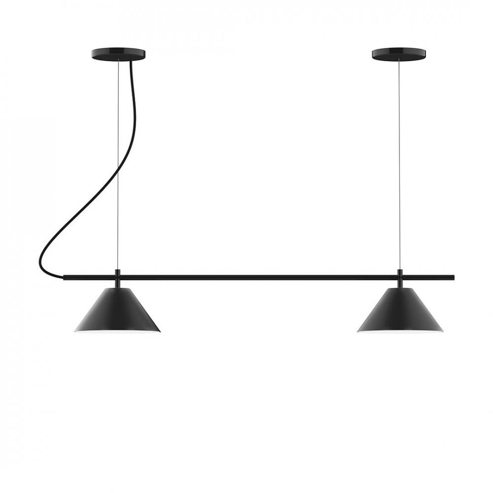 2-Light Linear Pinnacle LED Chandelier with White SJT Cord, Ivory