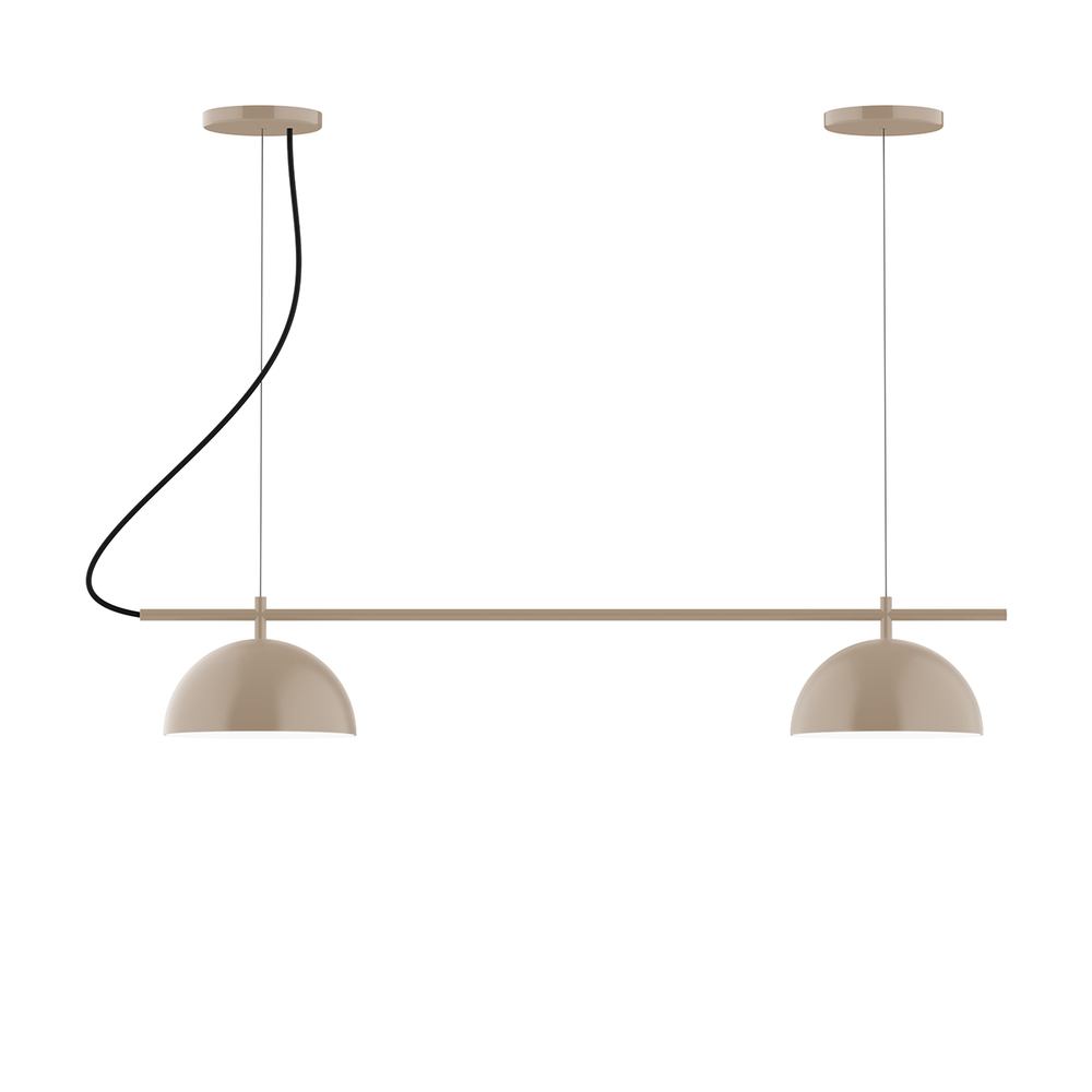 2-Light Linear Arcade LED Chandelier, Clay