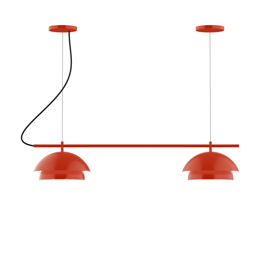 2-Light Linear Nest LED Chandelier, Vermillion
