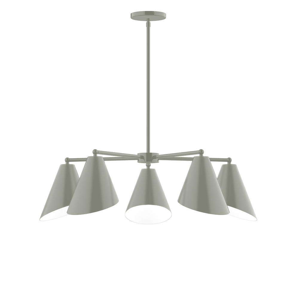 5-Light Jasmine Chandelier, Moss Green