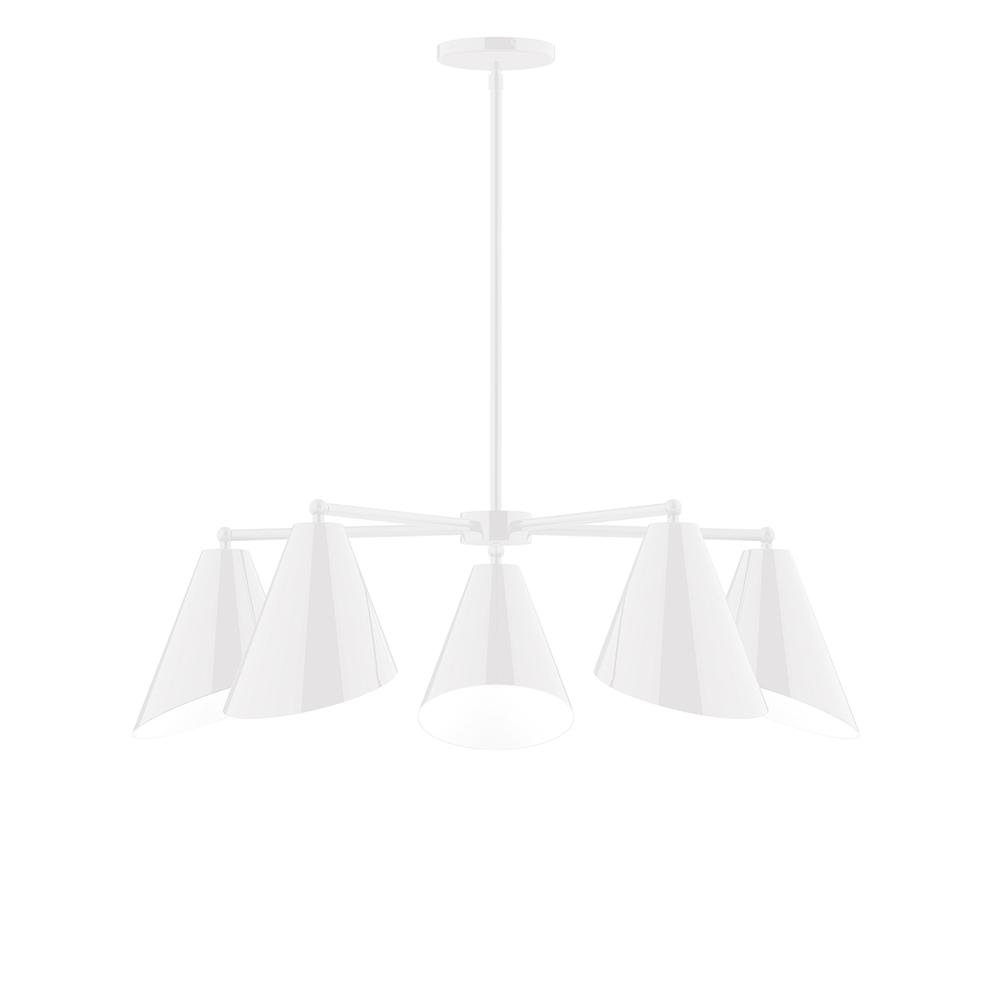 5-Light Jasmine Chandelier, White