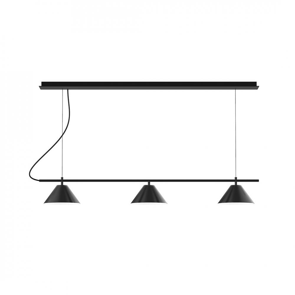 2-Light Linear Arcade LED Chandelier, White