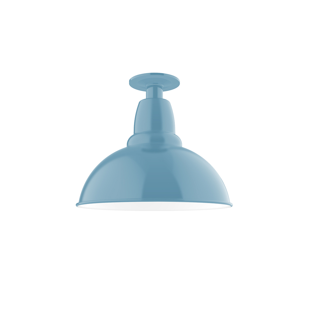 12&#34; Cafe Flush Mount Light in Light Blue
