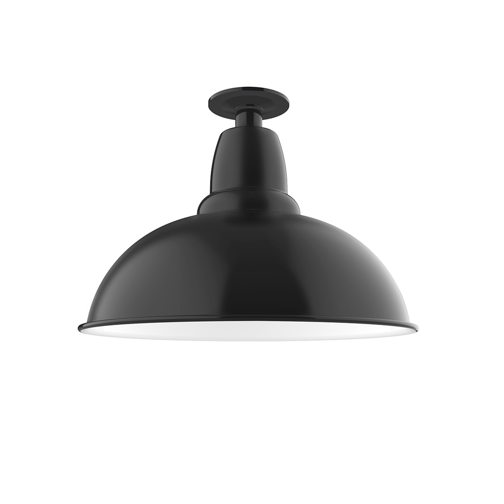 16&#34; Cafe Flush Mount Light in Black