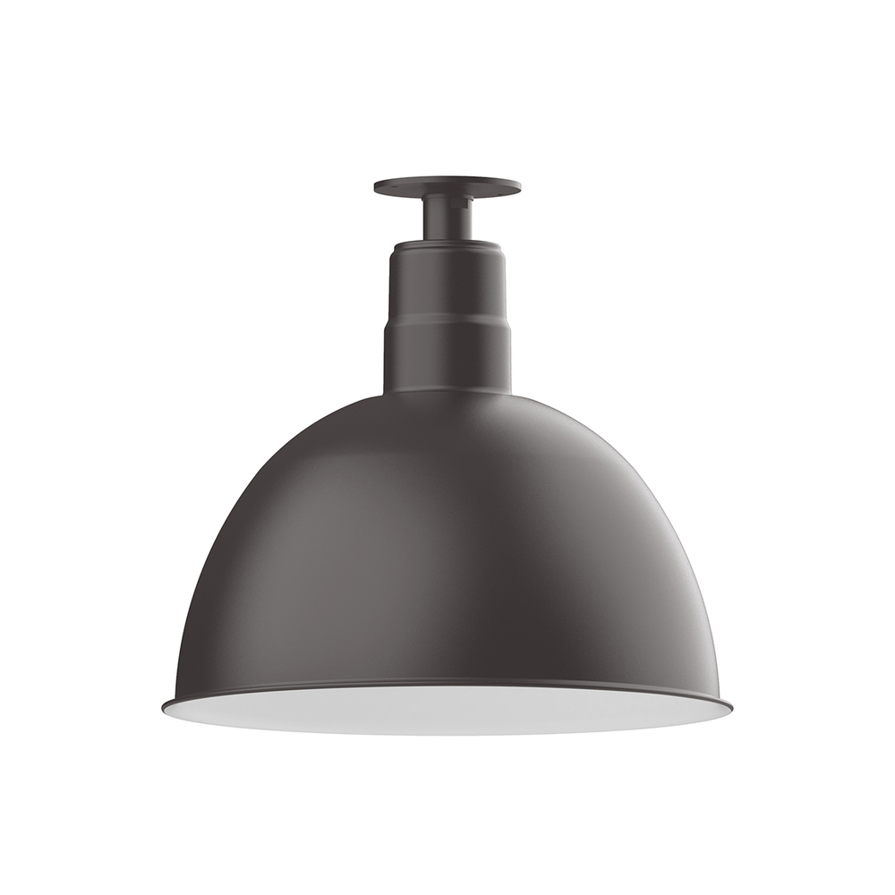 16&#34; Deep Bowl shade, flush mount ceiling light, Bronze Matte