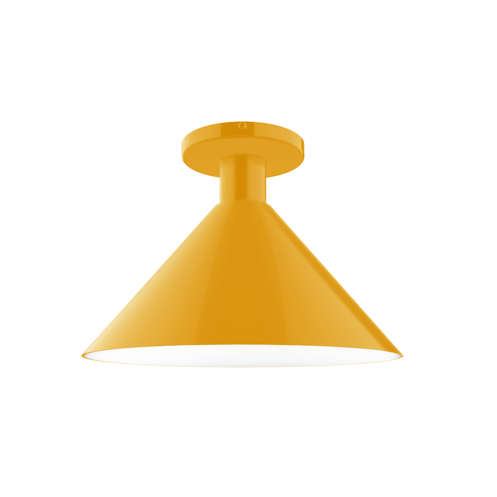 12&#34; Chase Flush Mount, Bright Yellow