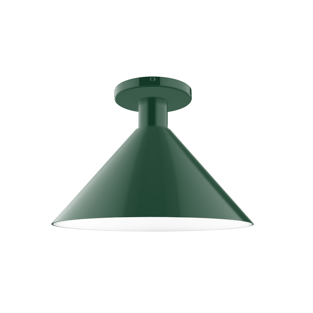 12&#34; Chase Flush Mount, Forest Green