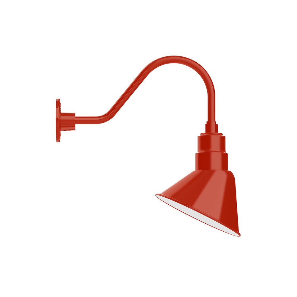 10&#34; Angle shade gooseneck wall mount, Vermillion