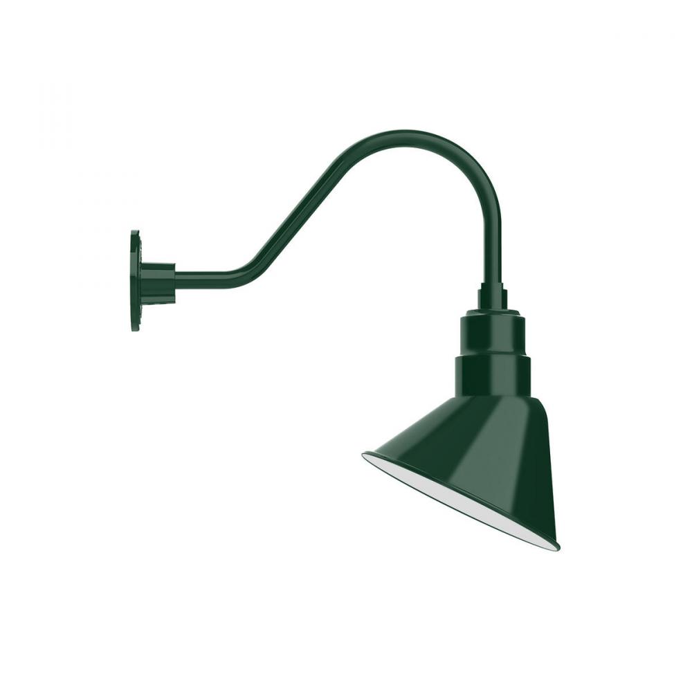 10&#34; Angle shade gooseneck wall mount, Forest Green