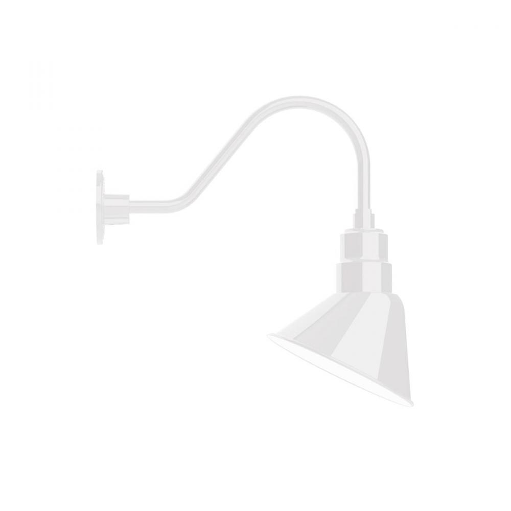 10&#34; Angle shade gooseneck wall mount, White