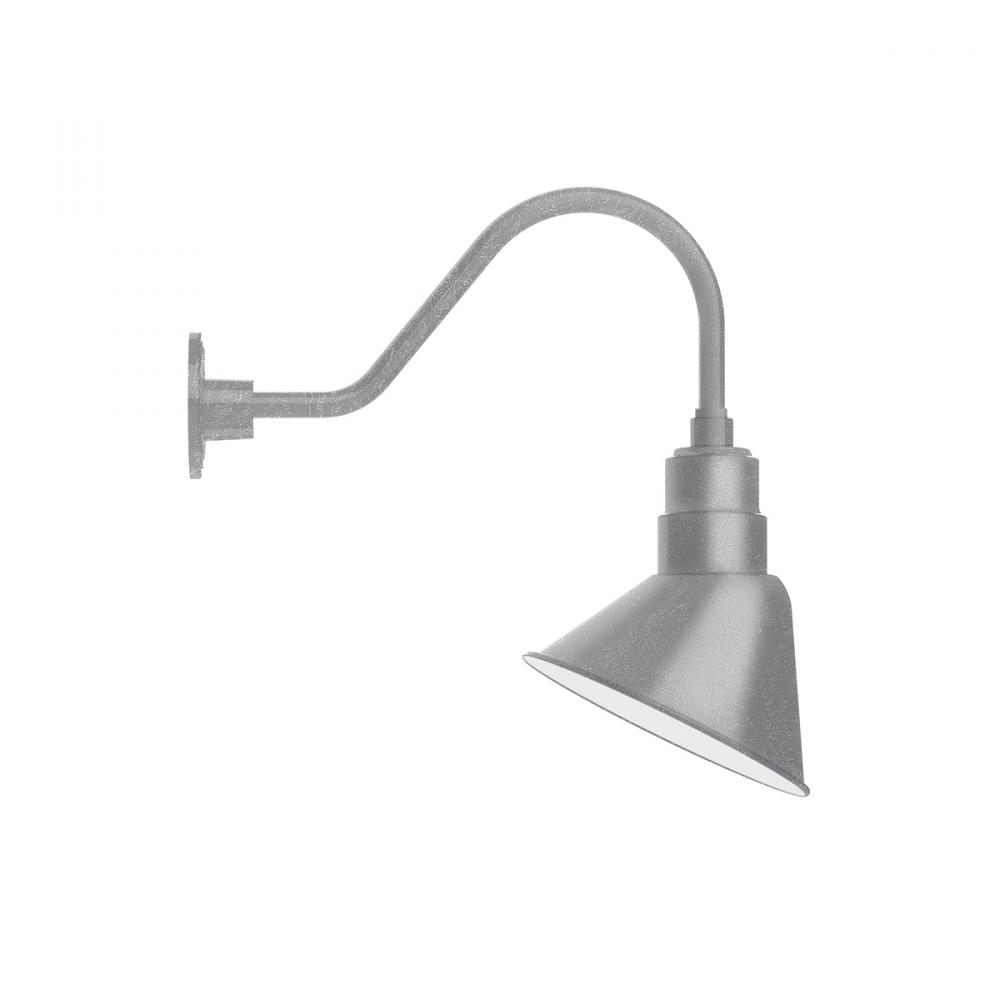 10&#34; Angle shade gooseneck wall mount, Painted Galvanized